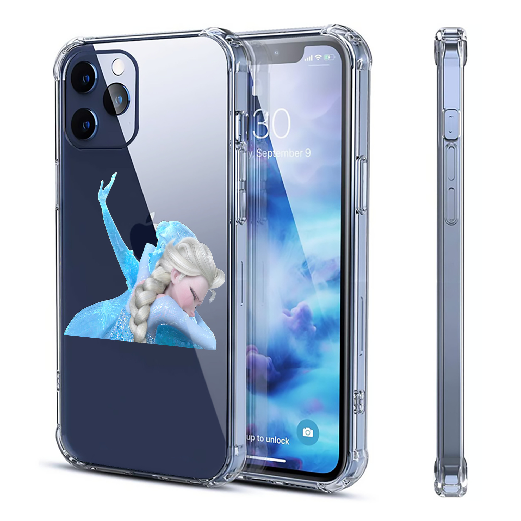 （画像用） アナと雪の女王 アンナ エルサ Frozen Anna Elsa 【iPhone 12シリーズ対応】透明スマホケース（クリアソフトケース）